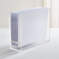 Clear Acrylic File Holder Organizer Acrylic File Box For Desktop Office